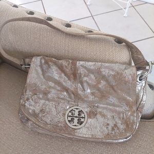 Tori Burch Metallic/Suede Shoulder Bag